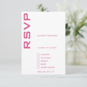 Rosa und Weiß Einladung (Stehend Vorderseite)