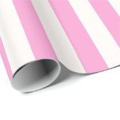 Rosa und Weiß Extra Large Stripe Muster Geschenkpapier (Rolleneckpunkt)