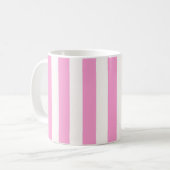 Rosa und Weiß Extra Large Stripe Muster Kaffeetasse (Vorderseite Links)