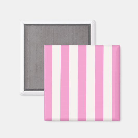 Rosa und Weiß Extra Large Stripe Muster Magnet (Vorderseite/Rückseite)