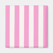 Rosa und Weiß Extra Large Stripe Muster Magnet (Vorne)