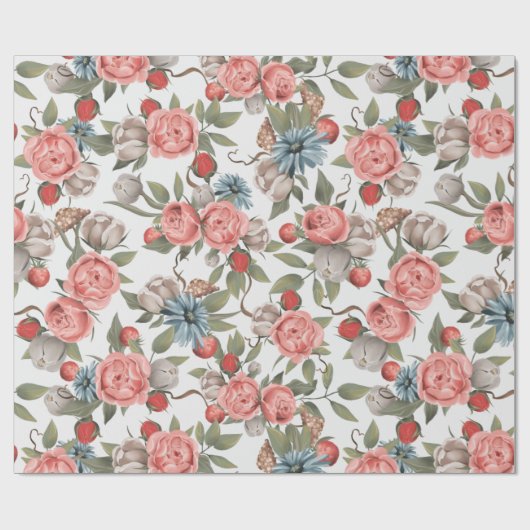 Rosa und Weiß Geschenkpapier (Flach)