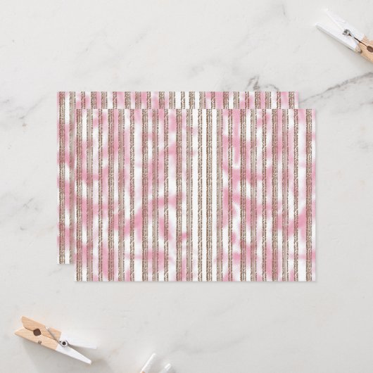 rosa und weiß gestreifter Hintergrund Einladung (Vorderseite/Rückseite Beispiel)