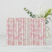 rosa und weiß gestreifter Hintergrund Einladung (Stehend Vorderseite)