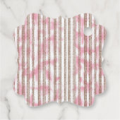 rosa und weiß gestreifter Hintergrund Geschenkanhänger (Rückseite)