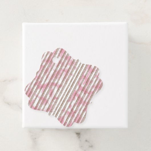rosa und weiß gestreifter Hintergrund Geschenkanhänger (Beispiel)
