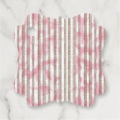 rosa und weiß gestreifter Hintergrund Geschenkanhänger (Vorderseite)
