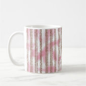 rosa und weiß gestreifter Hintergrund Kaffeetasse (Links)