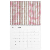 rosa und weiß gestreifter Hintergrund Kalender (Feb 2027)