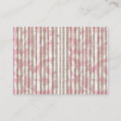 rosa und weiß gestreifter Hintergrund Platzkarte (Rückseite)