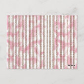 rosa und weiß gestreifter Hintergrund Postkarte (Rückseite)