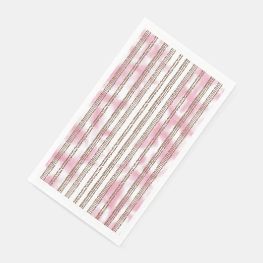 rosa und weiß gestreifter Hintergrund Serviette (Ecke)