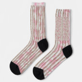 rosa und weiß gestreifter Hintergrund Socken (Linkes Detail)