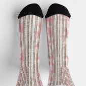 rosa und weiß gestreifter Hintergrund Socken (Oben)
