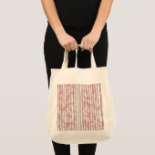 rosa und weiß gestreifter Hintergrund Tragetasche (Vorderseite (Produkt))