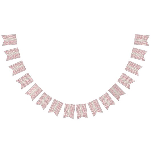rosa und weiß gestreifter Hintergrund Wimpelkette (Alle)