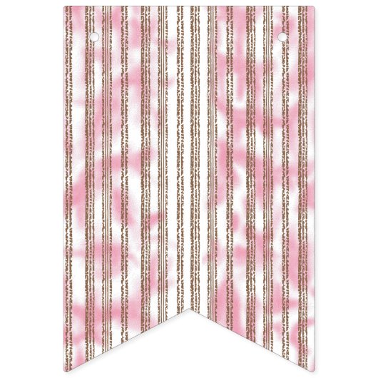 rosa und weiß gestreifter Hintergrund Wimpelkette (Dritte Fahne)