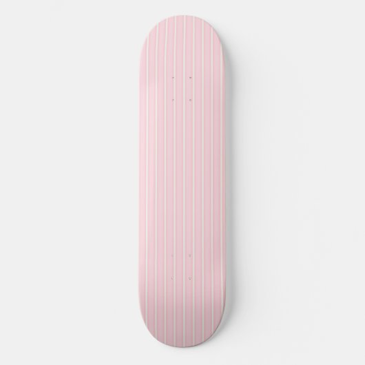 Rosa und weiß gestreiftes Skatedeck Skateboard (Vorderseite)