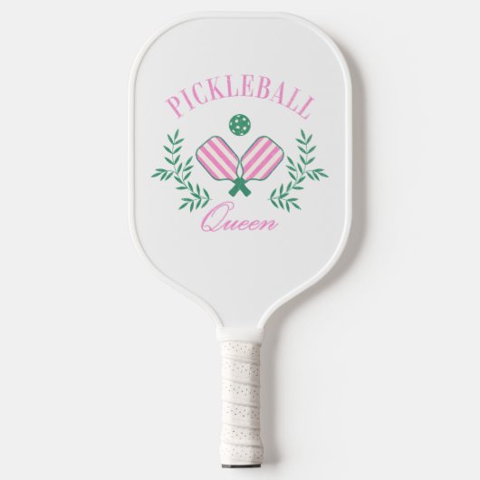 Rosa und weiß gestrichen | Pickleball Queen Schläger (Vorderseite)