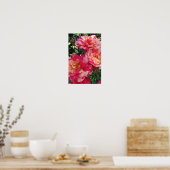 Rosa und weiß gestrichene Rose Blumengesteck Poster (Küche)