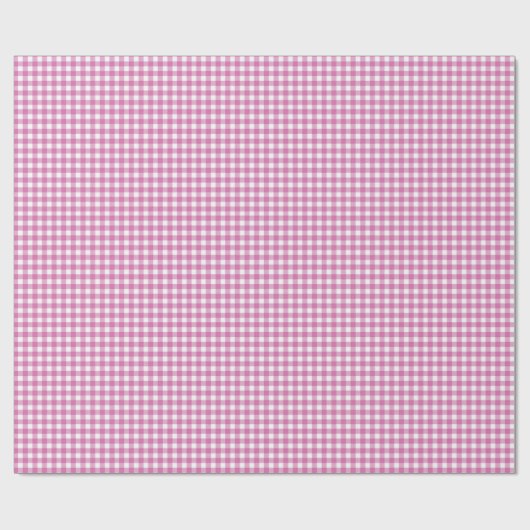 Rosa und Weiß Gingham Geschenkpapier (Flach)