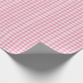 Rosa und Weiß Gingham Geschenkpapier (Ecke)