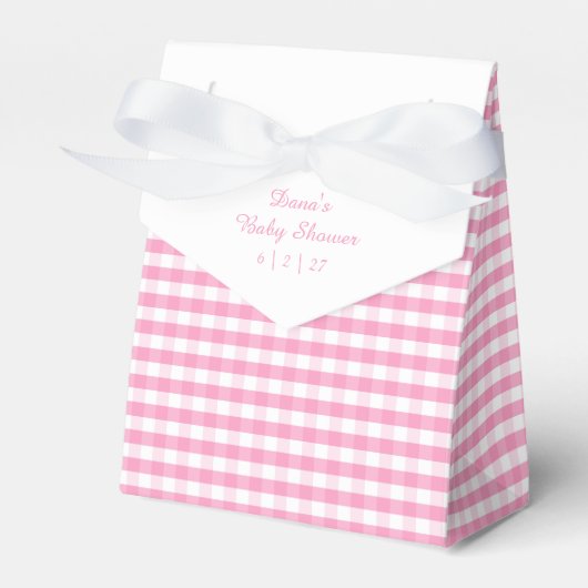 Rosa und Weiß Gingham Geschenkschachtel (Vorderseite)