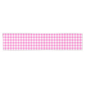 Rosa und Weiß Gingham Kariert Kurzer Tischläufer (Horizontal)
