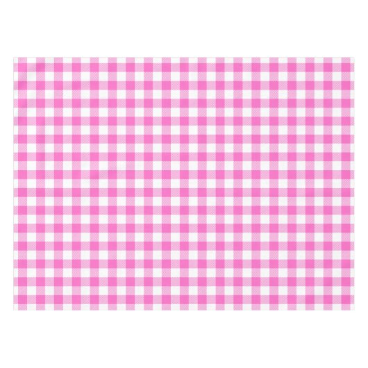 Rosa und Weiß Gingham Kariert Tischdecke (Vorderseite (Horizontal))