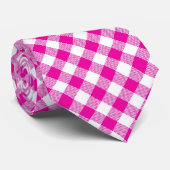 Rosa und Weiß Gingham Necktie Krawatte (Gerollt)