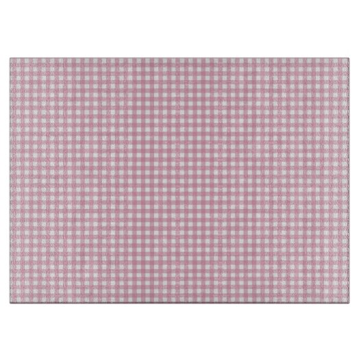 Rosa und Weiß Gingham Schneidebrett (Vorderseite)
