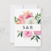 Rosa und Weiß Graue Blüte 2 Save the Date V2 (Rückseite)