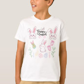 Rosa und Weiß "Happy Oaster" Sonniger T - Shirt (Vorderseite)