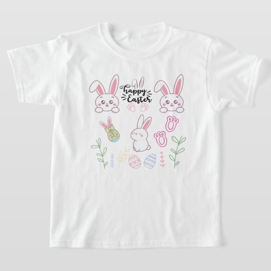 Rosa und Weiß "Happy Oaster" Sonniger T - Shirt (Ablage )