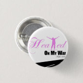 Rosa und Weiß heilten auf meinem Weisen-Knopf Button (Vorne & Hinten)