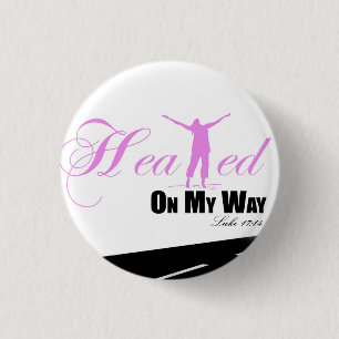 Rosa und Weiß heilten auf meinem Weisen-Knopf Button