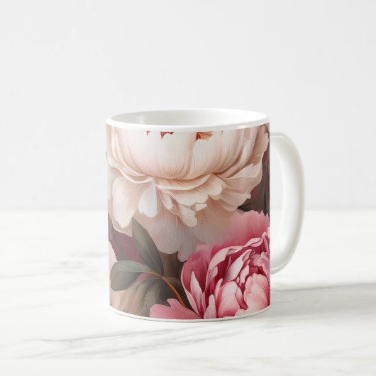 Rosa und weiß kaffeetasse (VorderseiteRechts)