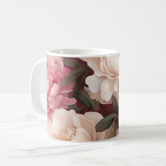Rosa und weiß kaffeetasse (Vorderseite Links)