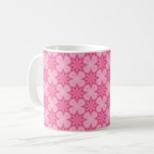 Rosa und Weiß Kaffeetasse (Vorderseite Links)