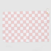 Rosa und Weiß kariert Golfhandtuch (Horizontal)