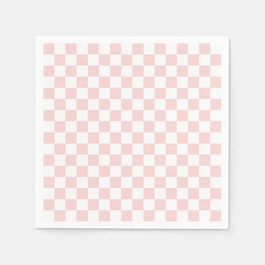 Rosa und Weiß kariert Serviette (Vorderseite)