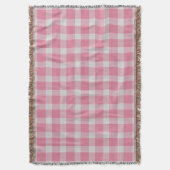 Rosa und weiß kariertes Gingham-Karo Decke (Vorderseite Vertikal)
