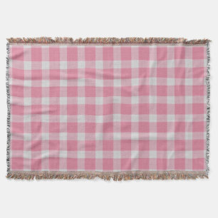 Rosa und weiß kariertes Gingham-Karo Decke