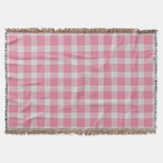 Rosa und weiß kariertes Gingham-Karo Decke (Vorderseite)