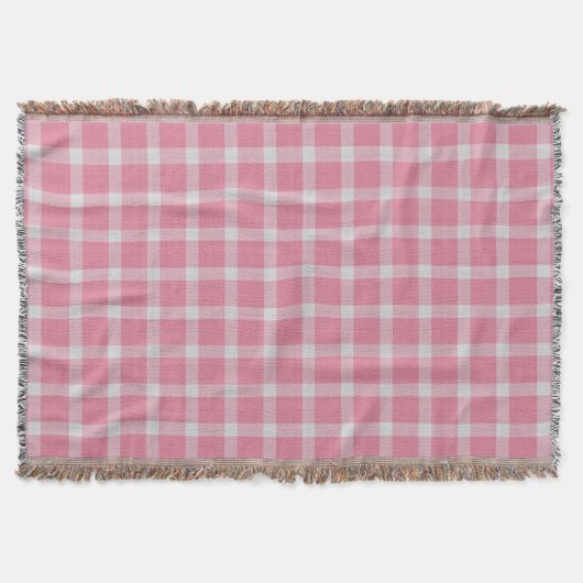 Rosa und Weiß kariertes Muster Decke (Vorderseite)