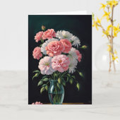 Rosa und Weiß Karte (Gelbe Blume)