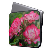 Rosa und Weiß Laptopschutzhülle (Vorderseite Links)