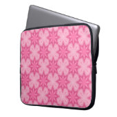 Rosa und Weiß Laptopschutzhülle (Vorderseite Links)