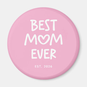 Rosa und Weiß Launiges Herz Beste Mutter überhaupt Magnet