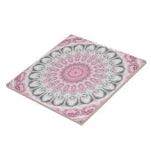 Rosa und Weiß Mandala Muster Design Fliese (Seite)